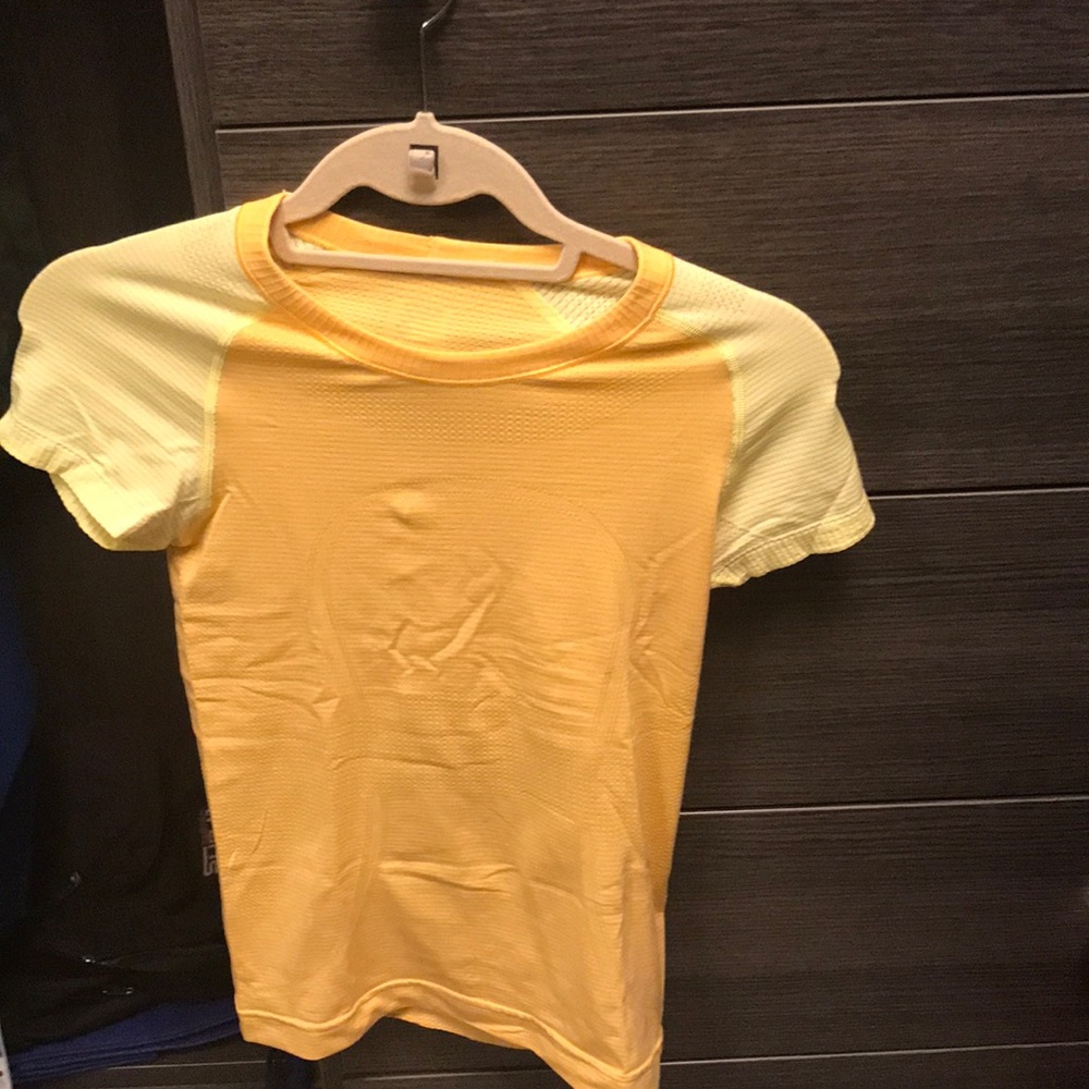 Lululemon yellow and orange t shirt
